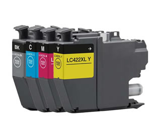 LC422XL 1 set of 4 High Capacity compatible Brother cartridges